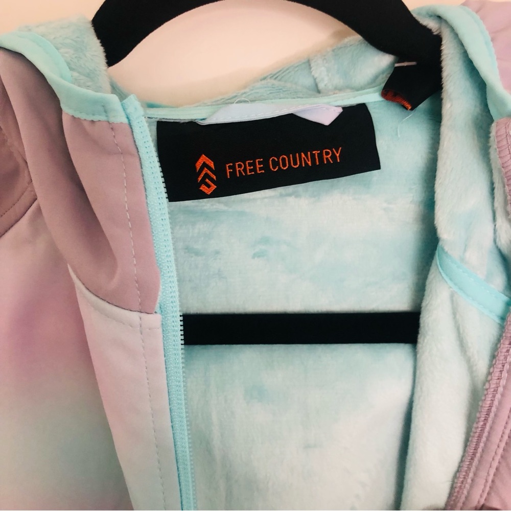 NWT New Girls Free Country Super SoftShel, color mint/purple print - Picture 8 of 16